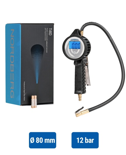 Tyre Digital inflator gun, digital gauge NORDBERG Ti8D